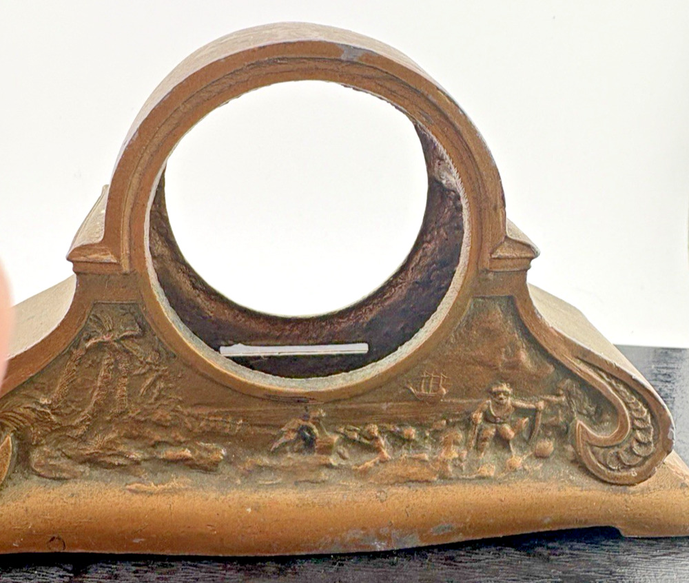 Vintage Cast Iron First Mutual Savings Bank Hawaii Ship Scene Collectible